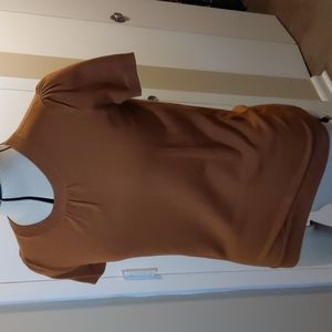 Short-sleeved sweater, brown